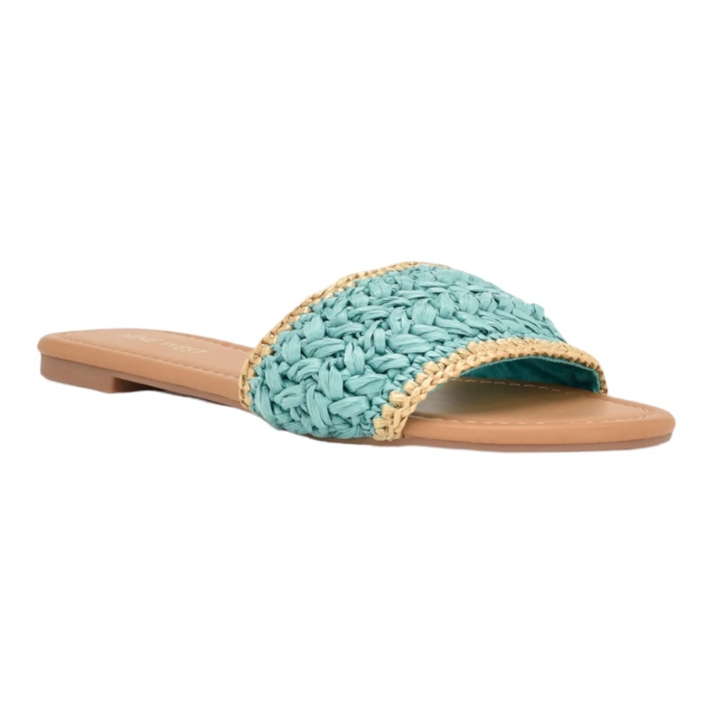NINE WEST Blue Beehiv Slide Sandal  9 NWT